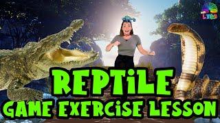 Reptile Exercise For Kids | Learn about Reptiles and 5 Different Snakes | The Floor is Lava Game