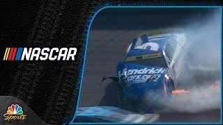 Kyle Larson snaps into outside wall with Chase Briscoe collected at Atlanta | Motorsports on NBC