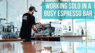 See how a professional barista makes coffee working solo