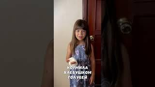 КОРМИЛА ХЛЕБУШКОМ ГОЛУБЕЙ!