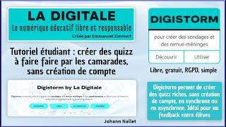 Tutoriel Digistorm (version mobile sans compte pour étudiants)