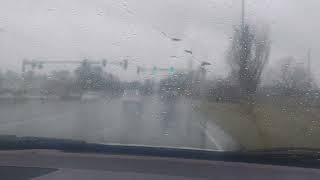 DRIVING THRU THE RAIN IN DOWNTOWN ATLANTA. ATLANTA ROAD TRIP. downtown  #marietta boulevard