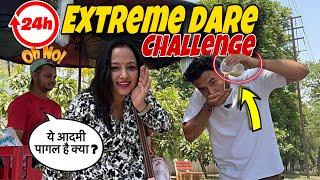 24 Hours Extreme dare Challenge || Funny Couple challenges || jeet thakur pranks #couplevlogs