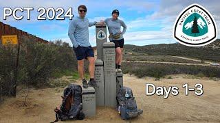 PCT 2024 Days 1- 3: Southern Terminus to Mount Laguna.