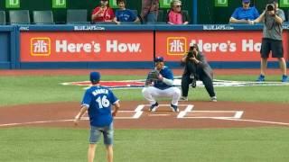 Mitch Marner throws out the first pitch in toronto