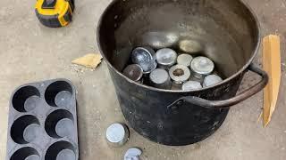 Making Zincgots, Melting Zinc in the Wood Stove