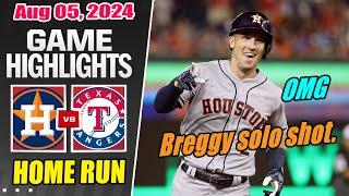 Houston Astros vs Texas Rangers Game Highlights 08/05/2024 | Breggy  gets us going!