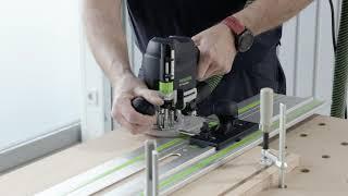 Sådan monteres OF 1010 på føringsskinnen | Festool Quick Guide