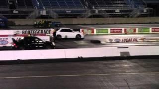 Subaru WRX STI (450+ horsepower) vs moded Mitsubishi Evo 1/4 Mile at Route 66 Raceway 7/24/15