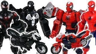 Spider Man, Black Spider Man Transformers! Protect Cars from crocodile, spider - DuDuPopTOY