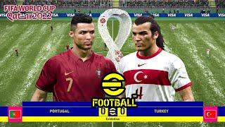 PORTUGAL VS TURKEY PLAY OFF WORLD CUP 2022 - REALISTIC SNOW MOD - PES 2021 GAMEPLAY