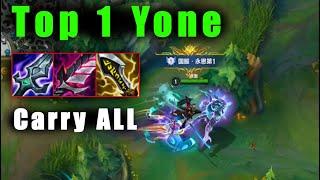 Top 1 Yone Wild Rift | Carry All with Yone jungle super strong | Top rank China new season