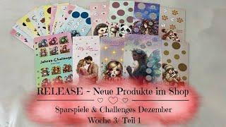 RELEASE ~ Neue Produkte im Shop | Sparspiele & Challenges Dezember Woche 3 | Adventsbox auspacken 