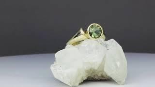 Artisan Green Oregon Sunstone gem Mountain Peak engagement ring