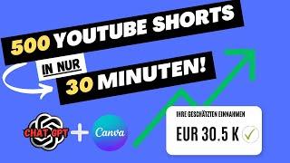 Wie du 500+ YouTube Shorts KOSTENLOS in 30 MINUTEN erstellst! (Komplette Anleitung)