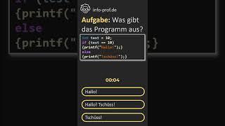 Testfrage if-else in C