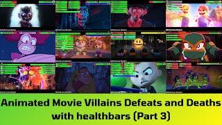 Animated Movie Villains Defeats and Deaths with healthbars (Part 3)