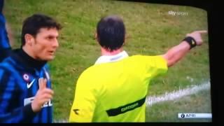 Javier Zanetti gets only red card ever
