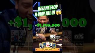 Crazy set up 4 ways ALL-IN in Triton High Stake Cashgame  #poker #tritonpoker