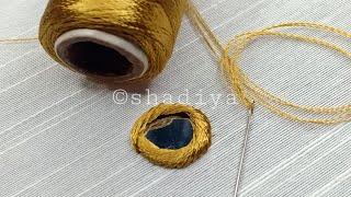 Hand embroidery mirror stitch with silk thread|mirror work with normal needle