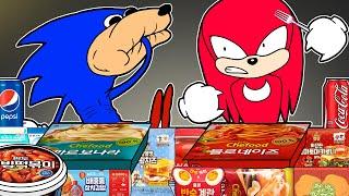 Shin Sonic Tapes - Shin Sonic VS Knuckles Convenience Store BLUE RED MUKBANG | Sonic The Hedgehog