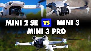 DJI Mini 2 SE vs Mini 3 vs Mini 3 Pro | Mini Drone Comparison - Start Here