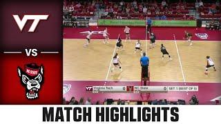 Virginia Tech vs. NC State Match Highlights | 2024 ACC Volleyball