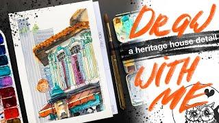 Draw with me! Follow along or just watch me sketch a heritage house in Singapore (img link included)