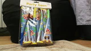 Party horns unboxing