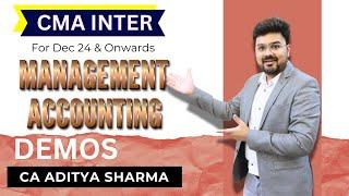 CMA INTER FOR JUNE/DEC 24 | MANAGEMENT ACCOUNTING | BY CA ADITYA SHARMA #cma #management   #cmainter