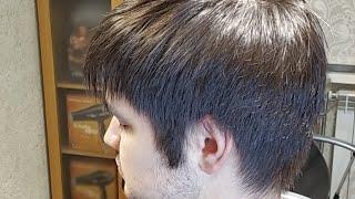 Стрижка мужская машинкой , стрижка в прямом эфире. круглая форма men's haircut