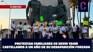 Protestan familiares de Kevin Yahir Castellanos a un año de su desaparición forzada