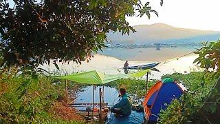 camping sambil mancing ke 65 bermalam di tepi danau santai,tidur,memasak,edisi Idul Adha