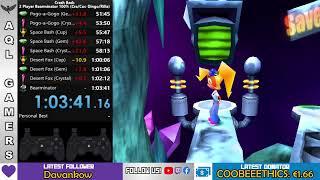 [Speedrun Bearminator 100%] Crash Bash - 2 players with Coco and Dingodile - 1:03:41