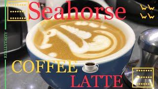 SEAHORSE COFFEE LATTE ART QUICK AND EASY LATTE ARY BY SANDY #coffee #latteart #coffeeaddict #short