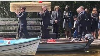 Edna O’Brien RIP burial (transfer by boat) // Irish Examiner video footage 10-Aug-2024 Stephen Rea