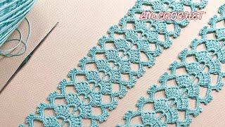 Easy Crochet  Table Runner Dress Border and Interim Lace Pattern