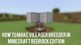Minecraft Bedrock Villager Breeder 1.18 (Villager breeder bedrock edition) #minecraft #shorts