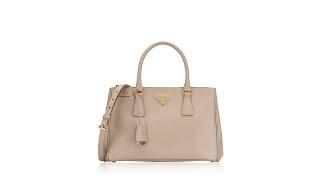 Prada BN1801 Saffiano Lux Small Double Zip Tote Cammeo