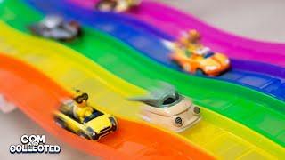 Hot Wheels Mario Kart RAINBOW ROAD Drag Race (Star Wars vs. Mario Kart Racers)