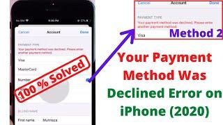 your payment method was declined please click billing info and update your payment information.