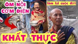 Trọng Sún theo ông Thích Minh Tuệ ôm nồi cơm điện hành nghề khất thực