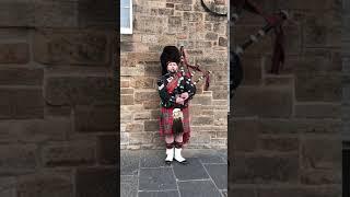 Scottish Bagpiper near Edinburgh Castle