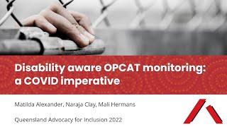 Disability aware OPCAT monitoring: a COVID imperative