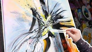 Abstract Art Demonstration - acrylic painting | Smile | John Beckley