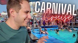 10/7/23 OUR First Day at Sea! Carnival Liberty Cruise! Room Tour, Mini Golf, Fine Dining - Bahamas