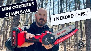 Tomyvic 6-Inch Cordless Mini Chainsaw // I Needed This!
