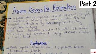 Assistive Devices For Recreation||Part 2||Activities For Recreation Of Disabled Persons