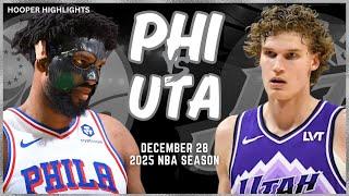 Philadelphia 76ers vs Utah Jazz Full Game Highlights | Dec 28 | 2025 NBA Season