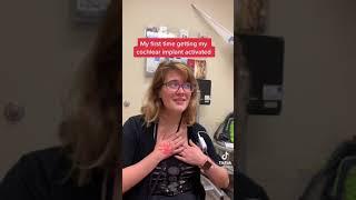 Her first time hearing with a cochlear implant ️ #hearing #deaf #deafcommunity #fyp #foryou